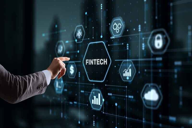 Fintech Financial technology. Business concept on virtual screen
