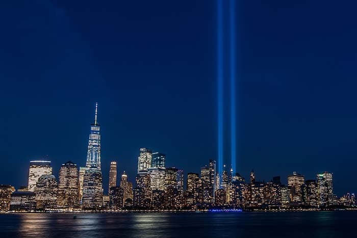 9/11 memorial lights